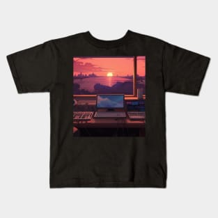 DJ Console DJ Set Computer Sunrise Kids T-Shirt